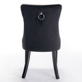 Nikki Collection Modern, High End Tufted Solid Wood Contemporary Pu And Velvet Upholstered Dining Chair With Wood Legs Trim 2 Pcs Set White Black, Sw2101Wb White Black Foam Pu Leather