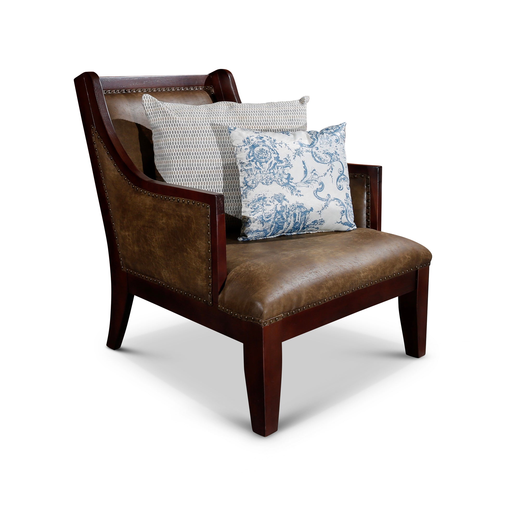 Leather Accent Chair Brown Bonded Leather