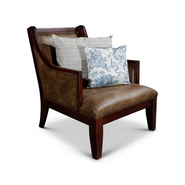 Leather Accent Chair Brown Bonded Leather