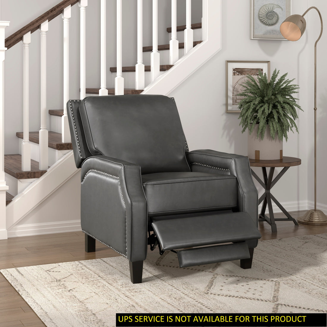 Push Back Reclining Chair Transitional Style Grey Color Self Reclining Motion Chair 1Pc Cushion Seat Modern Living Room Furniture Gray Primary Living Space Transitional Solid Wood