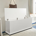 Storage Chest Trunk, Lift Top Wood Box For Entryway Bench Organizer Home Furniture, White White Particle Board