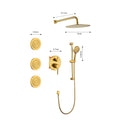 Shower System With Shower Head, Hand Shower, Slide Bar, Bodysprays, Shower Arm, Hose, Valve Trim, And Lever Handles Gold Brass