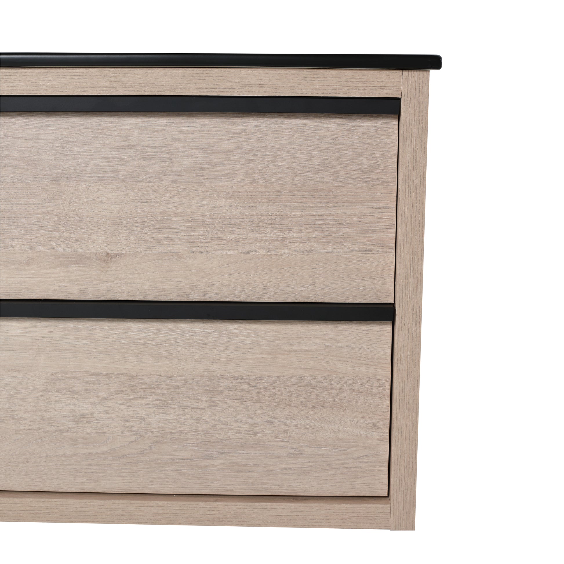 24" Bathroom Vanity, With Black Ceramic Sink And 2 Soft Close Drawers Bva02524Plo G Bl9060Bk W1286S00035 2 Plain Light Oak Bathroom Wall Mounted Modern Plywood