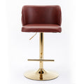 Swivel Barstools Adjusatble Seat Height, Modern Pu Upholstered Bar Stools With The Whole Back Tufted, For Home Pub And Kitchen Island Wine Red, Burdy, Set Of 2 Burgundy Foam Pu Leather
