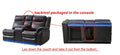 Le152 Power Reclining Sectional Gray W Led Strip Gray Technical Leather