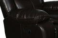 Transitional Leather Air Reclining Loveseat Brown Foam Leather