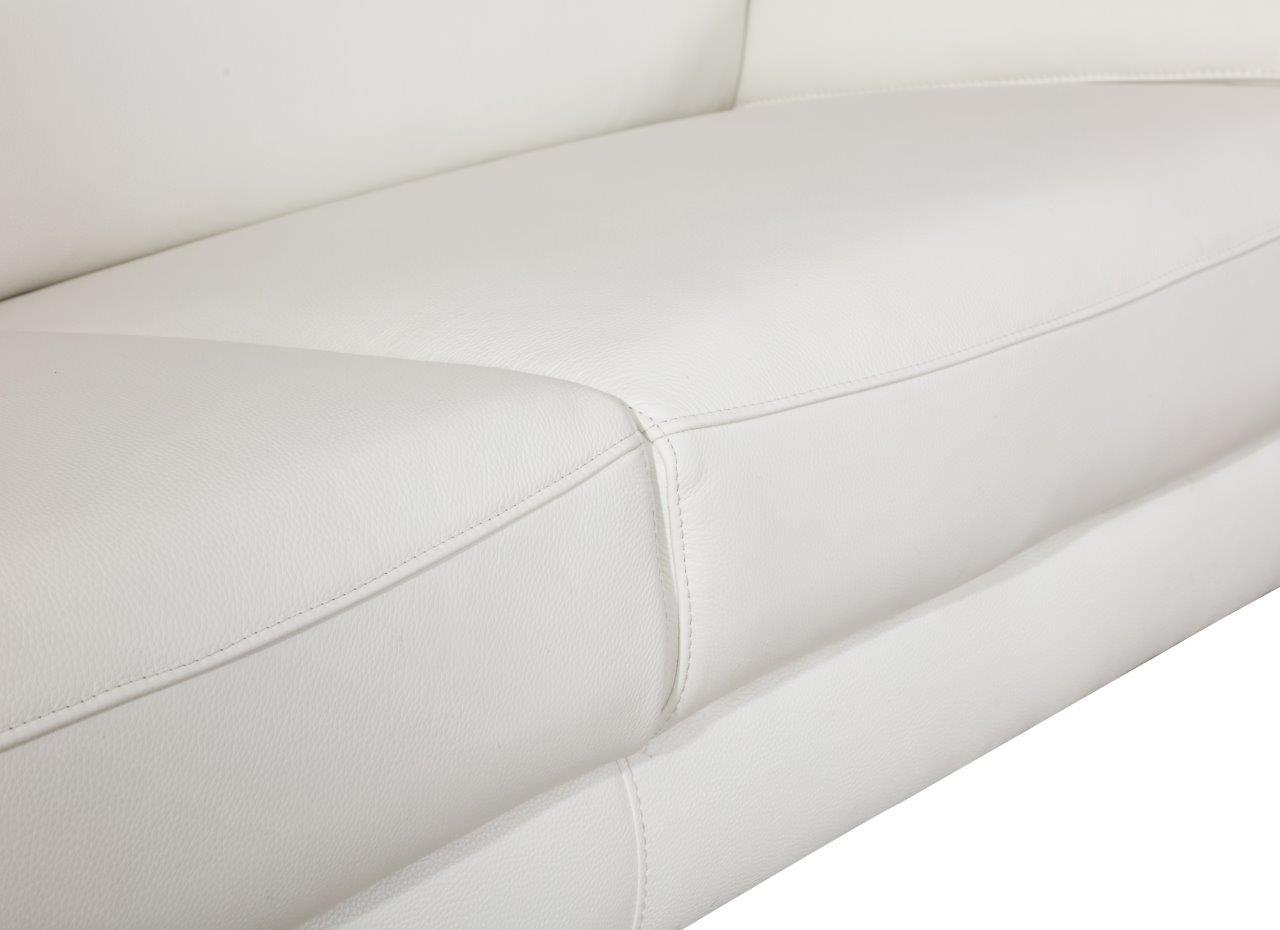 Top Grain Italian Leather Sofa White Foam Leather