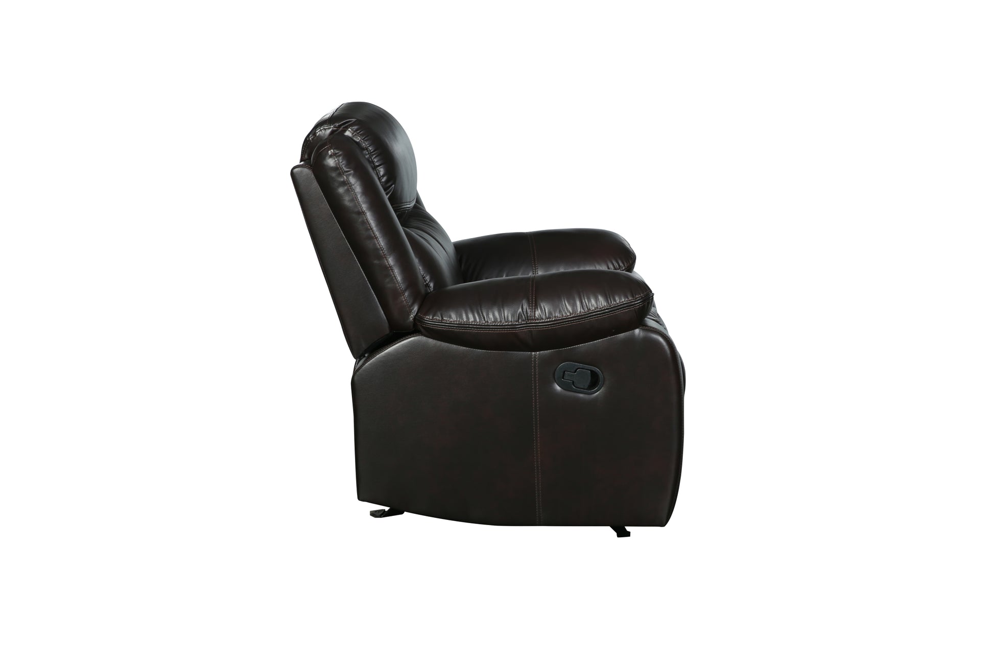 Transitional Leather Air Reclining Sofa Brown Foam Leather