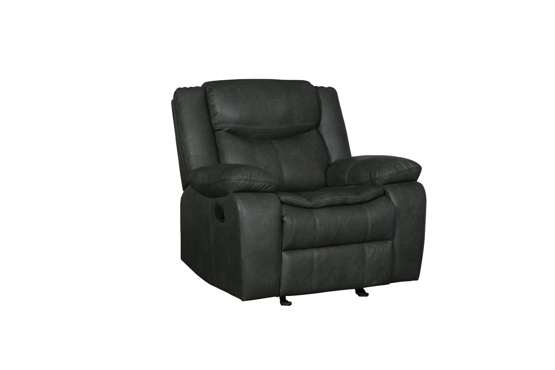 Transitional Leather Air Reclining Chair Gray Foam Leather