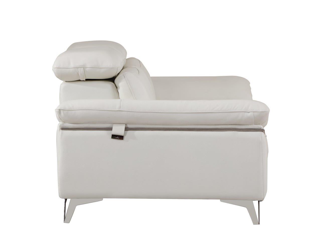 Top Grain Italian Leather Sofa White Foam Leather