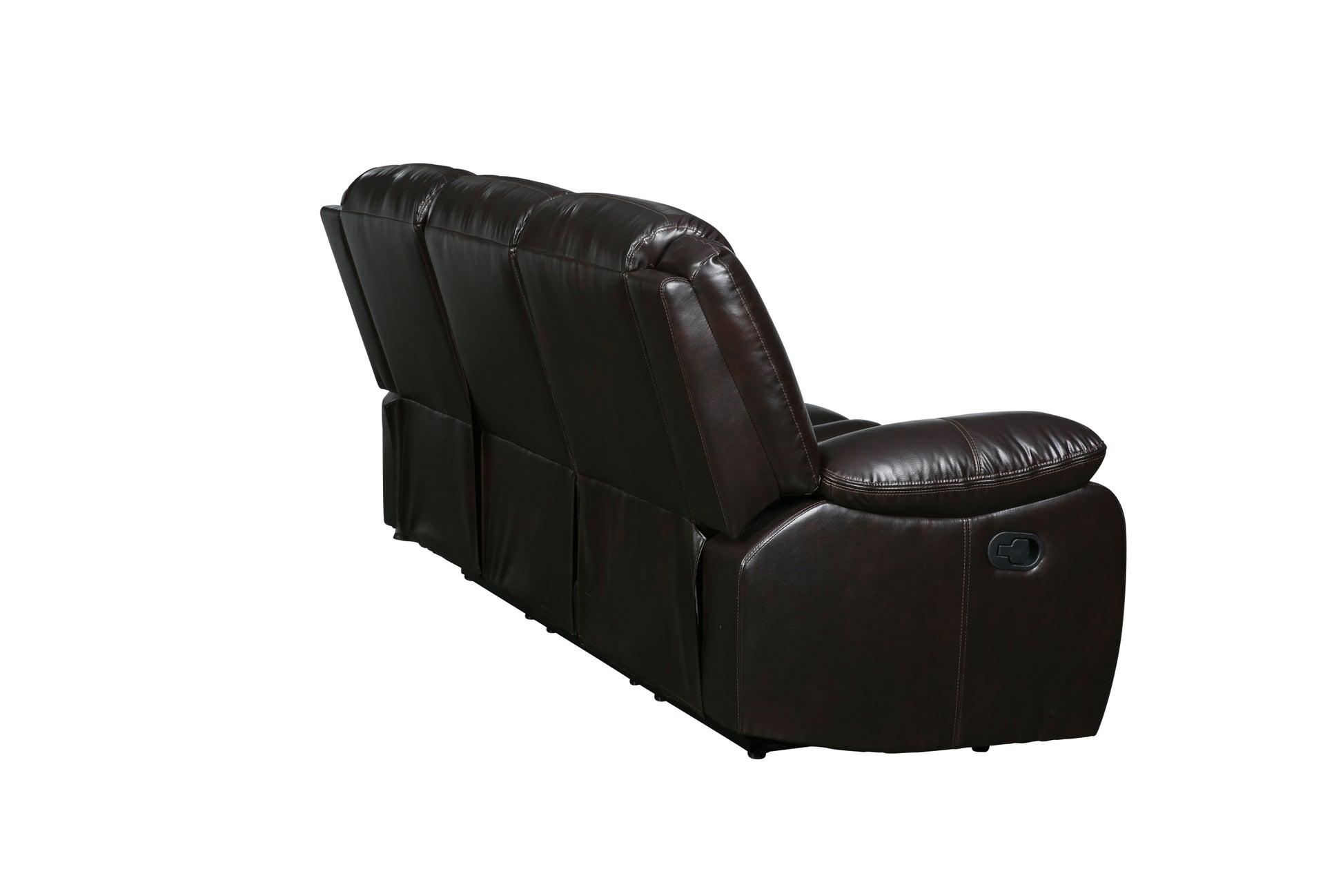 Transitional Leather Air Reclining Sofa Brown Foam Leather