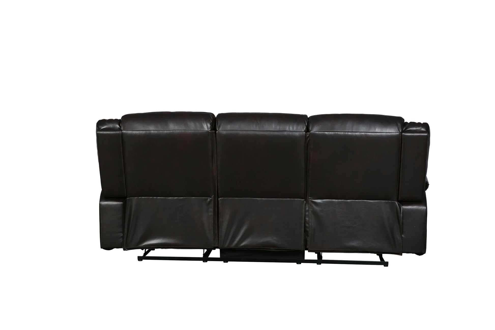 Transitional Leather Air Reclining Sofa Brown Foam Leather