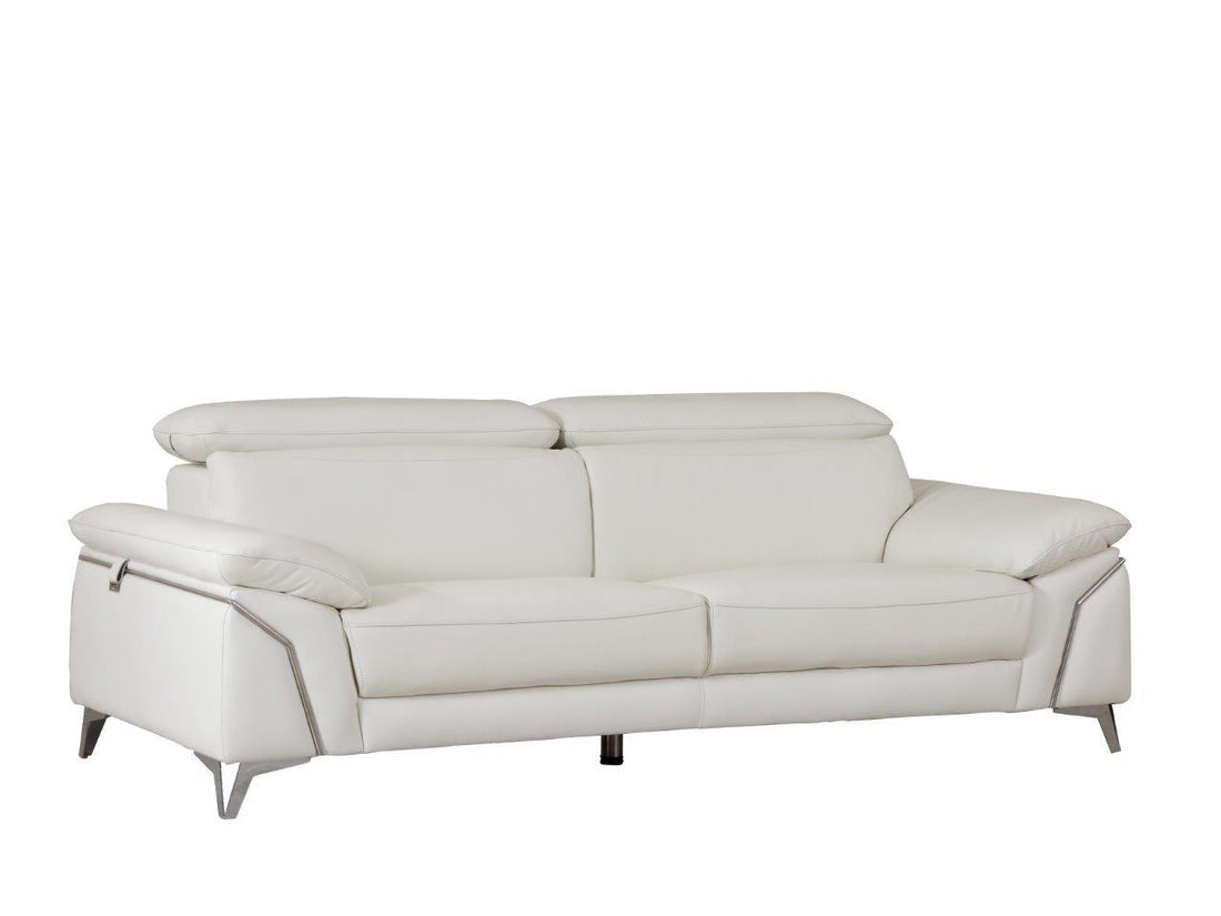 Top Grain Italian Leather Sofa White Foam Leather