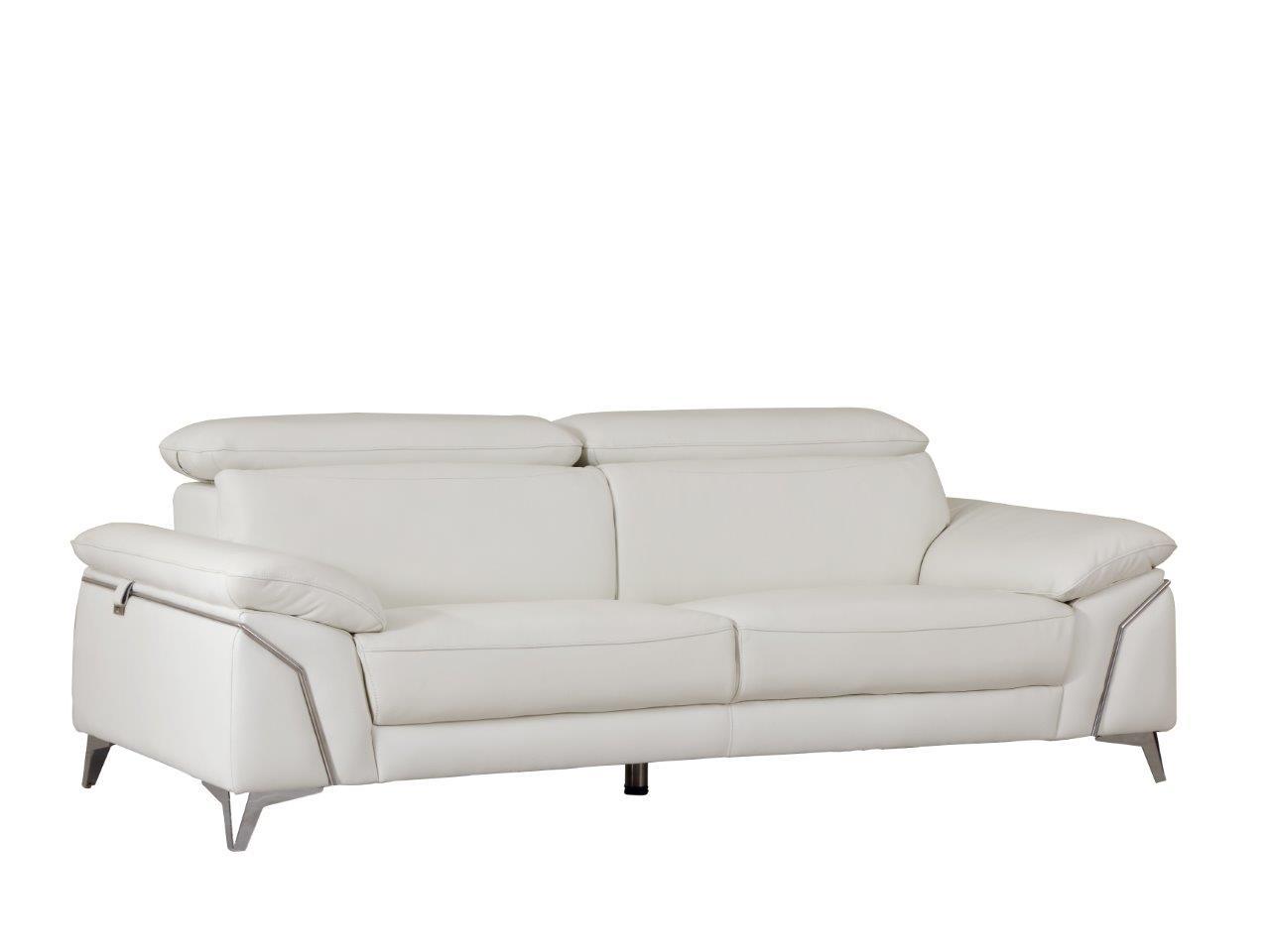 Top Grain Italian Leather Sofa White Foam Leather