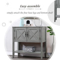 35''Farmhouse Wood Buffet Sideboard Console Table With Bottom Shelf And 2 Door Cabinet, For Living Room, Entryway,Kitchen Dining Room Furniture Antique Gray Antique Gray Pine