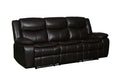 Transitional Leather Air Reclining Sofa Brown Foam Leather