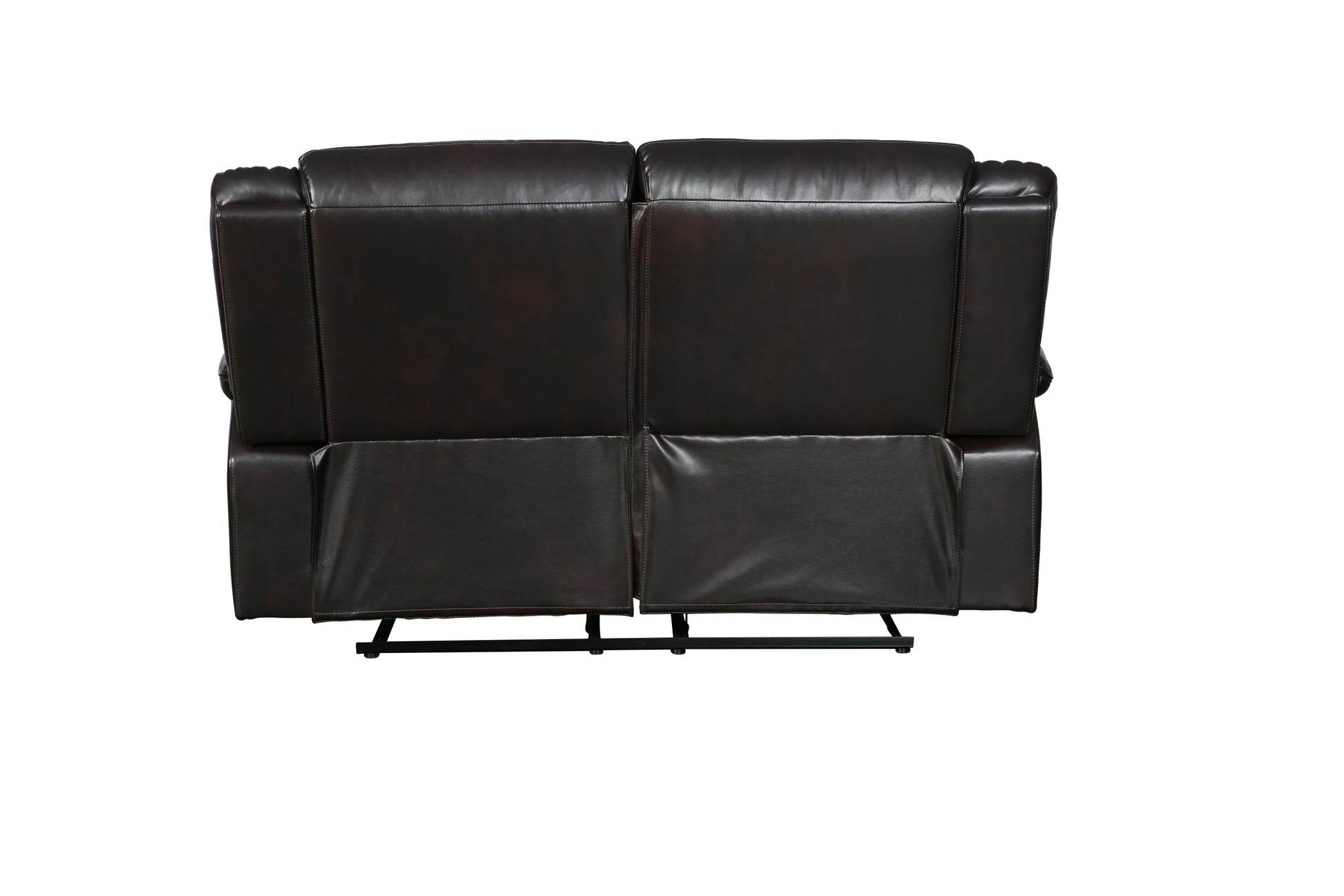 Transitional Leather Air Reclining Loveseat Brown Foam Leather