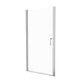 36 In. To 37 3 8 In. X 72 In Semi Frameless Pivot Shower Door In Chrome With Clear Glass Chrome Glass