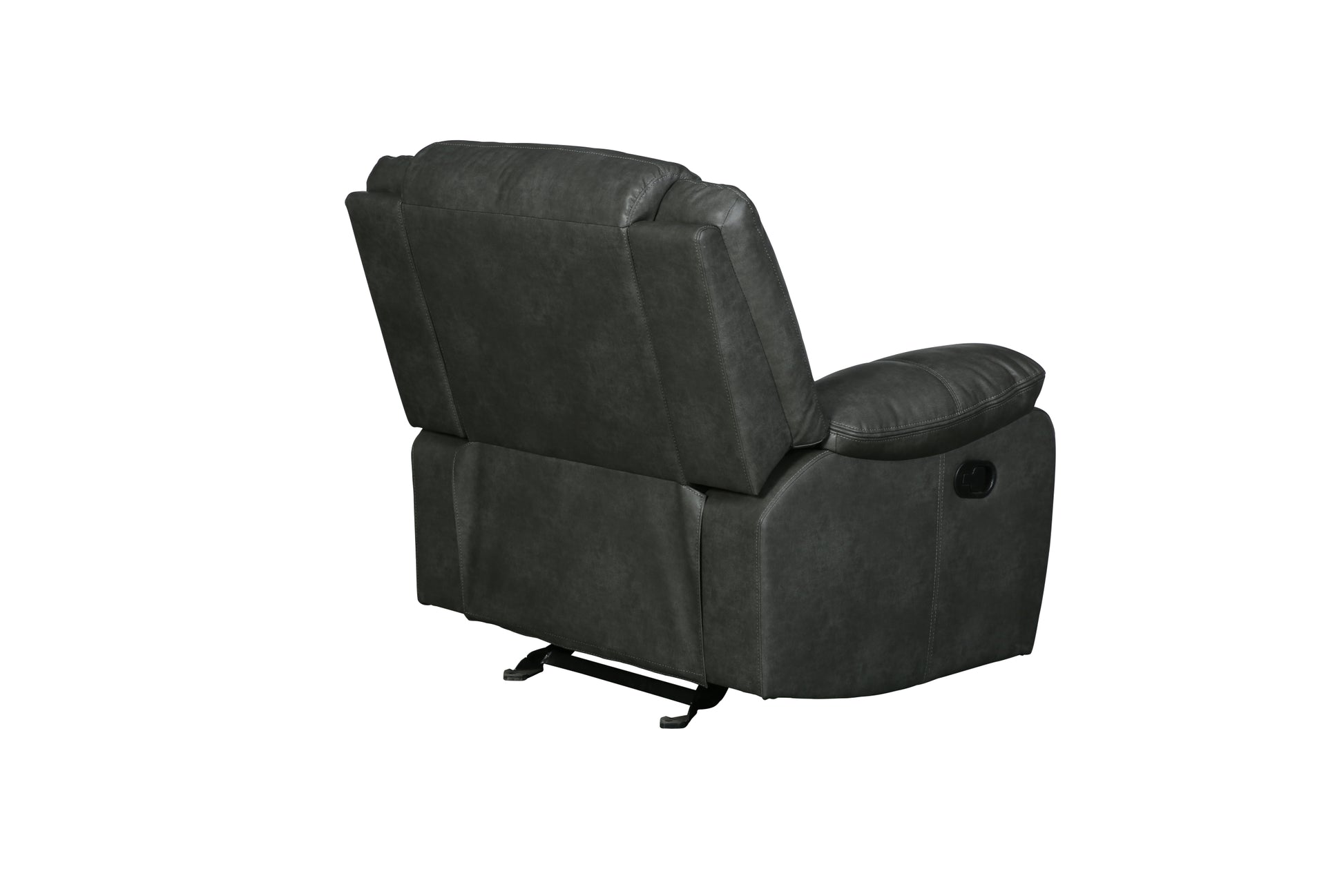 Transitional Leather Air Reclining Chair Gray Foam Leather