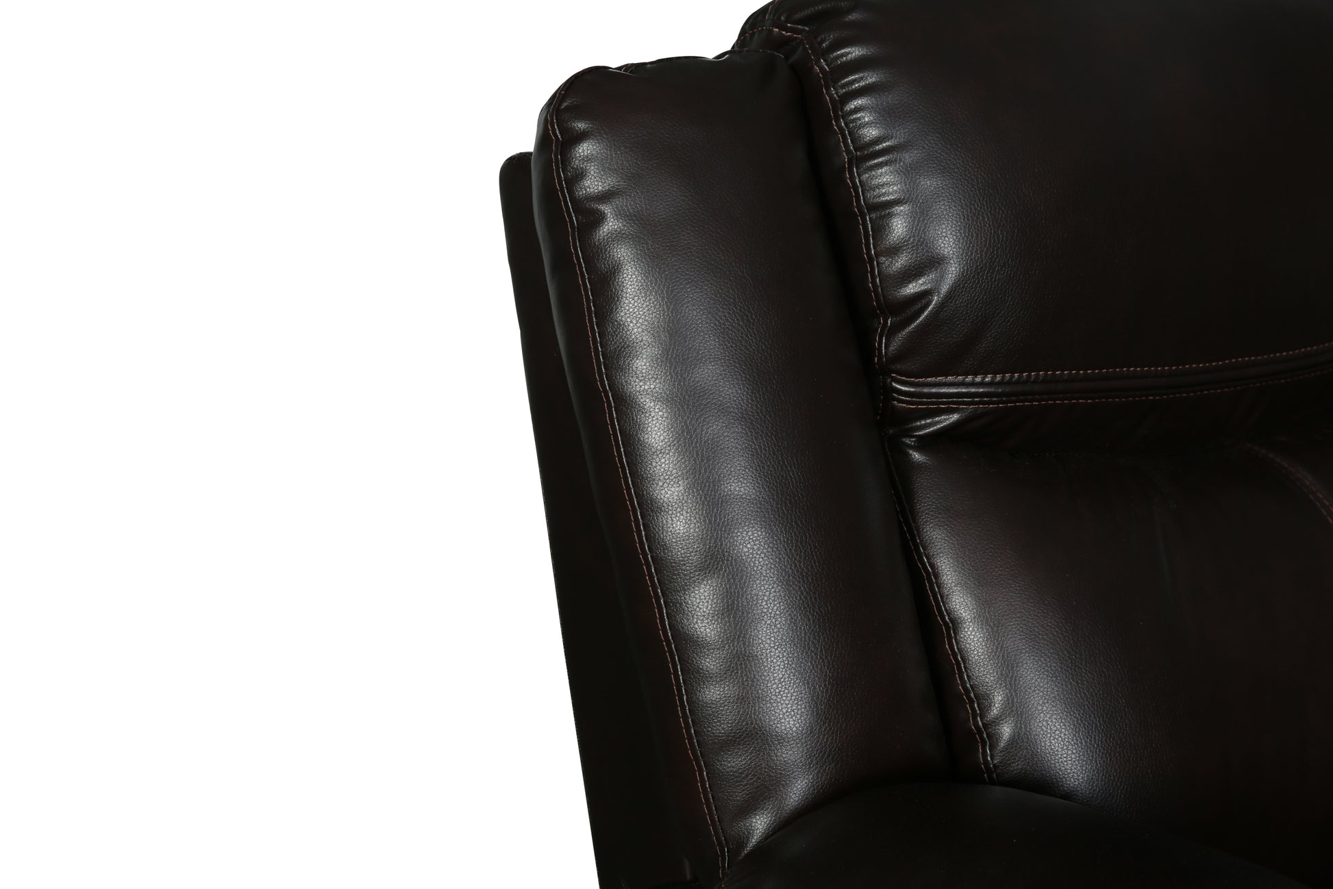 Transitional Leather Air Reclining Loveseat Brown Foam Leather