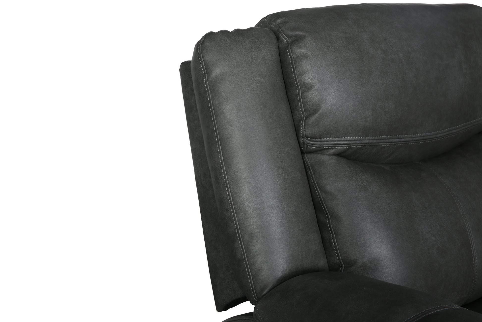 Transitional Leather Air Reclining Chair Gray Foam Leather