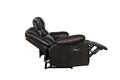 Transitional Leather Air Reclining Loveseat Brown Foam Leather