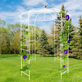 Metal Garden Arch Iron Garden Arbors Gazebo Dia 81.3'' X 114.2'' High Birdcage Shape Pergola Pavilion For Wedding Ceremony Cream White Cream White Iron