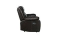 Transitional Leather Air Reclining Loveseat Brown Foam Leather