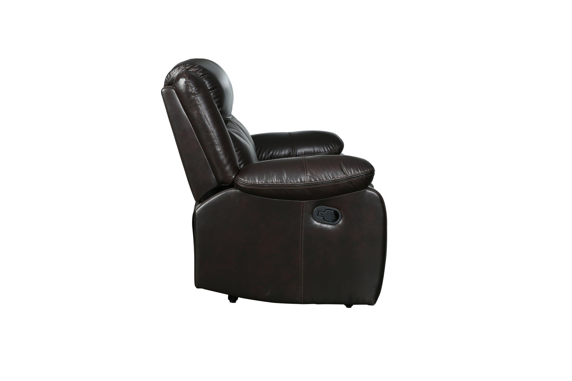 Transitional Leather Air Reclining Loveseat Brown Foam Leather