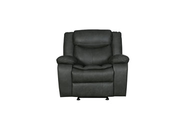 Transitional Leather Air Reclining Chair Gray Foam Leather