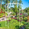 Metal Garden Arch Iron Garden Arbors Gazebo Dia 81.3'' X 114.2'' High Birdcage Shape Pergola Pavilion For Wedding Ceremony Cream White Cream White Iron