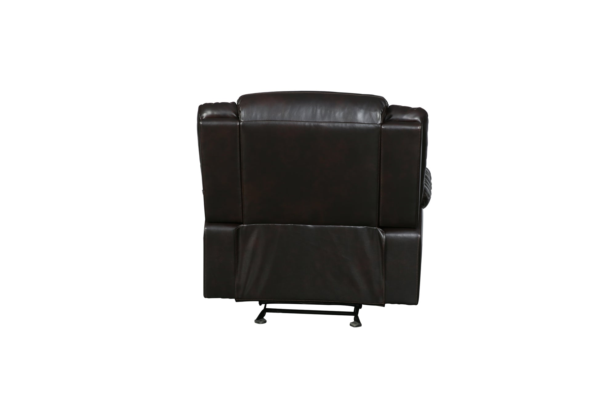 Transitional Leather Air Reclining Chair Brown Foam Leather