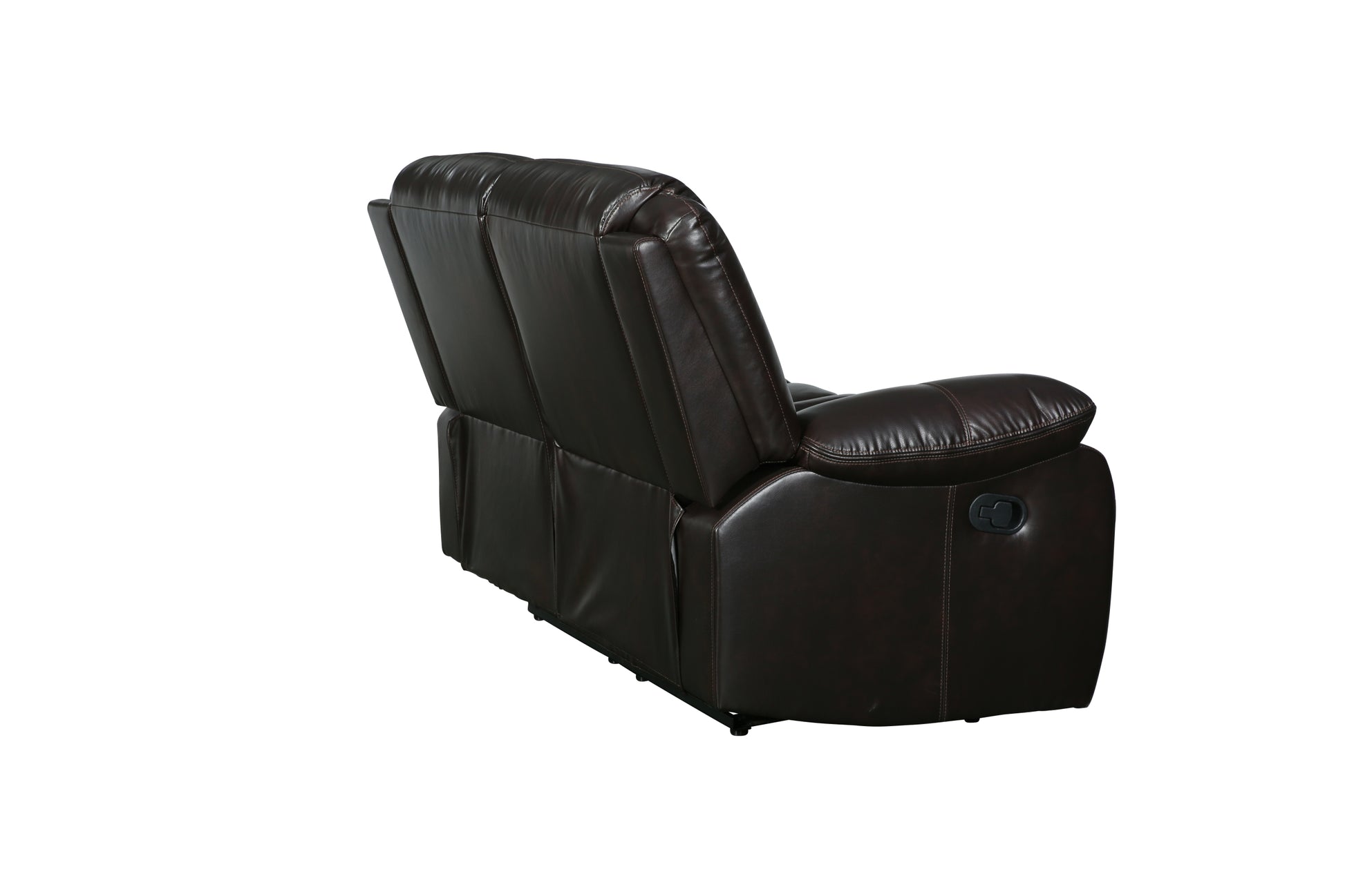 Transitional Leather Air Reclining Loveseat Brown Foam Leather