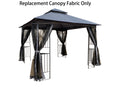 10X10 Ft Patio Double Roof Gazebo Replacement Canopy Top Fabric, Gray Gray Polyester