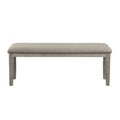 Country Casual Styling 6Pc Dining Set Dining Table With Drawers Bench Side Chairs Light Gray Finish Wooden Contemporary Furniture Wood Wood Gray Seats 6 Wood Dining Room 60 Inches Casual 4 Leg Rectangular Dining Table With Chair And Bench Solid Wood