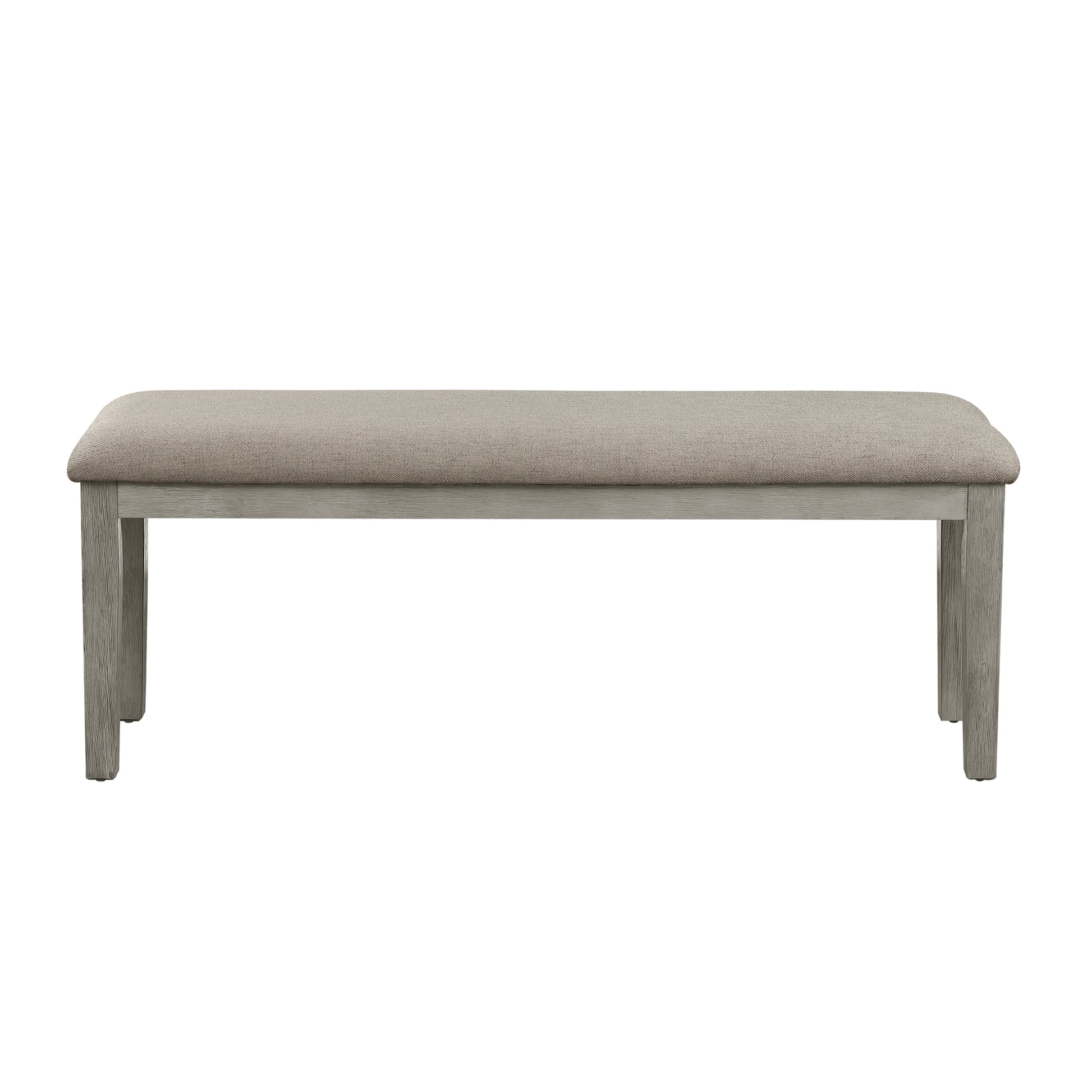 Country Casual Styling 6Pc Dining Set Dining Table With Drawers Bench Side Chairs Light Gray Finish Wooden Contemporary Furniture Wood Wood Gray Seats 6 Wood Dining Room 60 Inches Casual 4 Leg Rectangular Dining Table With Chair And Bench Solid Wood