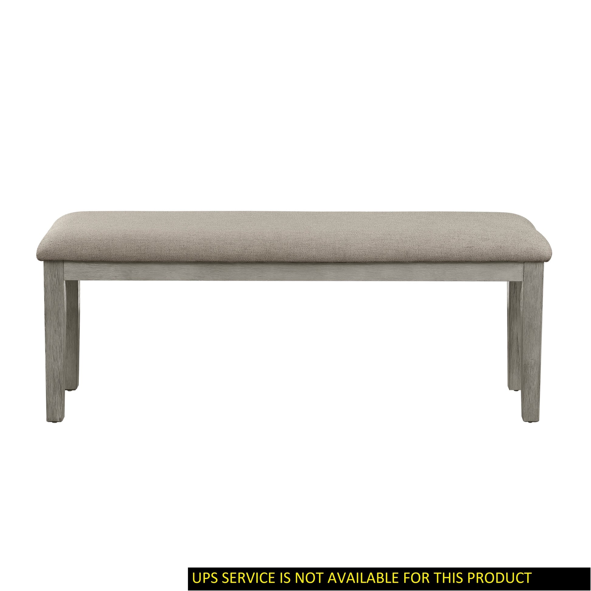 Fabric Upholstered Seat 1Pc Bench Wire Brushed Light Gray Finish Wooden Frame Dining Room Furniture Gray Dining Room Casual Wood