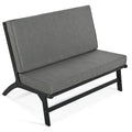 4 Piece V Shaped Seats Set, Acacia Solid Wood Outdoor Sofa, Garden Furniture, Outdoor Seating, Black And Gray Black Gray Acacia Wood