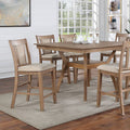Transitional Set Of 2 Counter Height Chairs Natural Tone And Beige Solid Wood Chair Paddedupholstered Seat Kitchen Dining Room Furniture Natural Dining Room Modern,Transitional Side Chair Solid Wood