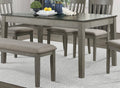 Country Casual Styling 6Pc Dining Set Dining Table With Drawers Bench Side Chairs Light Gray Finish Wooden Contemporary Furniture Wood Wood Gray Seats 6 Wood Dining Room 60 Inches Casual 4 Leg Rectangular Dining Table With Chair And Bench Solid Wood