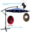 10 Ft Outdoor Patio Umbrella Solar Powered Led Lighted Sun Shade Market Waterproof 8 Ribs Umbrella With Crank And Cross Base For Garden Deck Backyard Pool Shade Outside Deck Swimming Pool Navy Blue