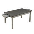 Country Casual Styling 6Pc Dining Set Dining Table With Drawers Bench Side Chairs Light Gray Finish Wooden Contemporary Furniture Wood Wood Gray Seats 6 Wood Dining Room 60 Inches Casual 4 Leg Rectangular Dining Table With Chair And Bench Solid Wood