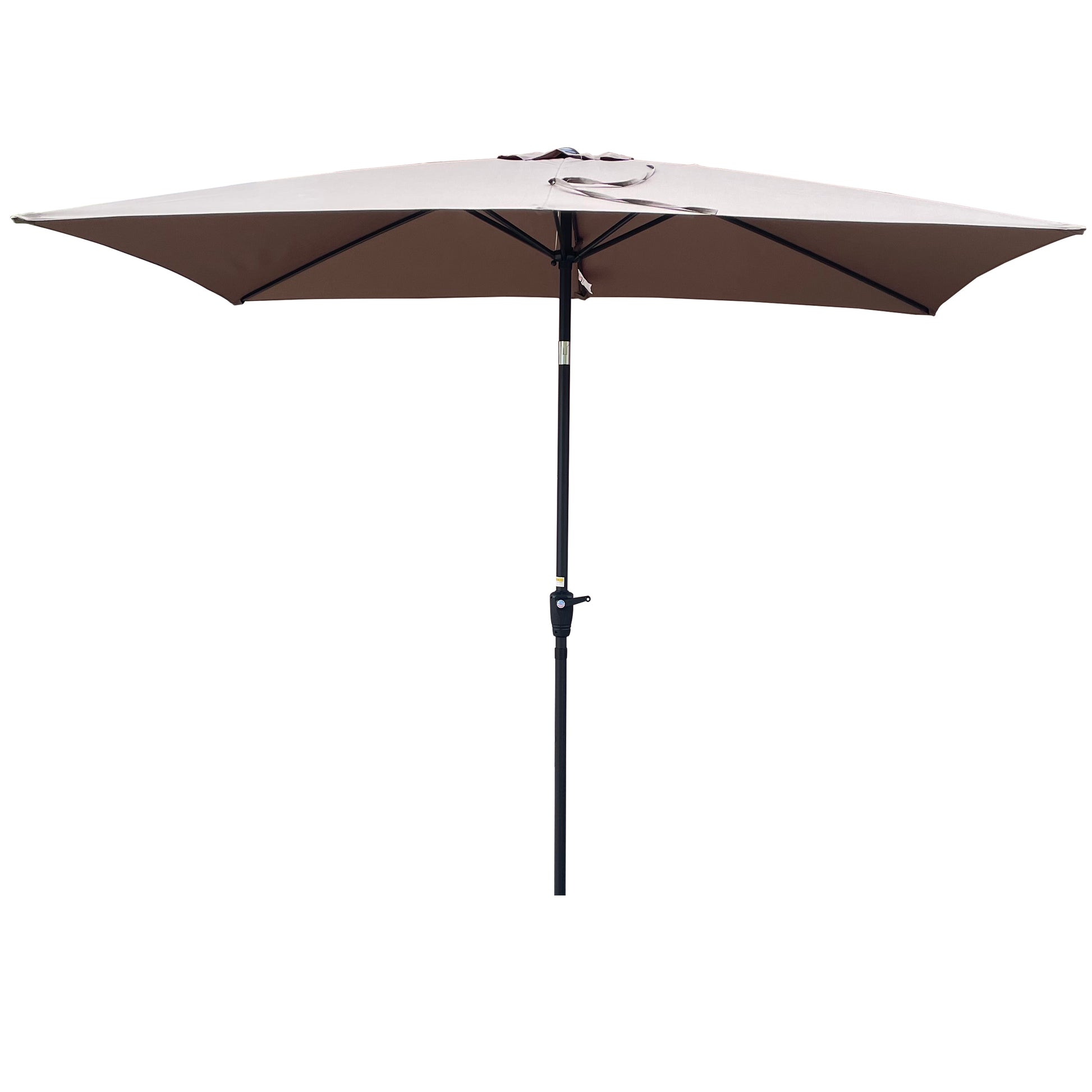 6 X 9Ft Patio Umbrella Outdoor Waterproof Umbrella With Crank And Push Button Tilt Without Flap For Garden Backyard Pool Swimming Pool Market Mushroom Steel