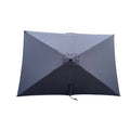 6 X 9Ft Patio Umbrella Outdoor Waterproof Umbrella With Crank And Push Button Tilt Without Flap For Garden Backyard Pool Swimming Pool Market Anthracite Steel