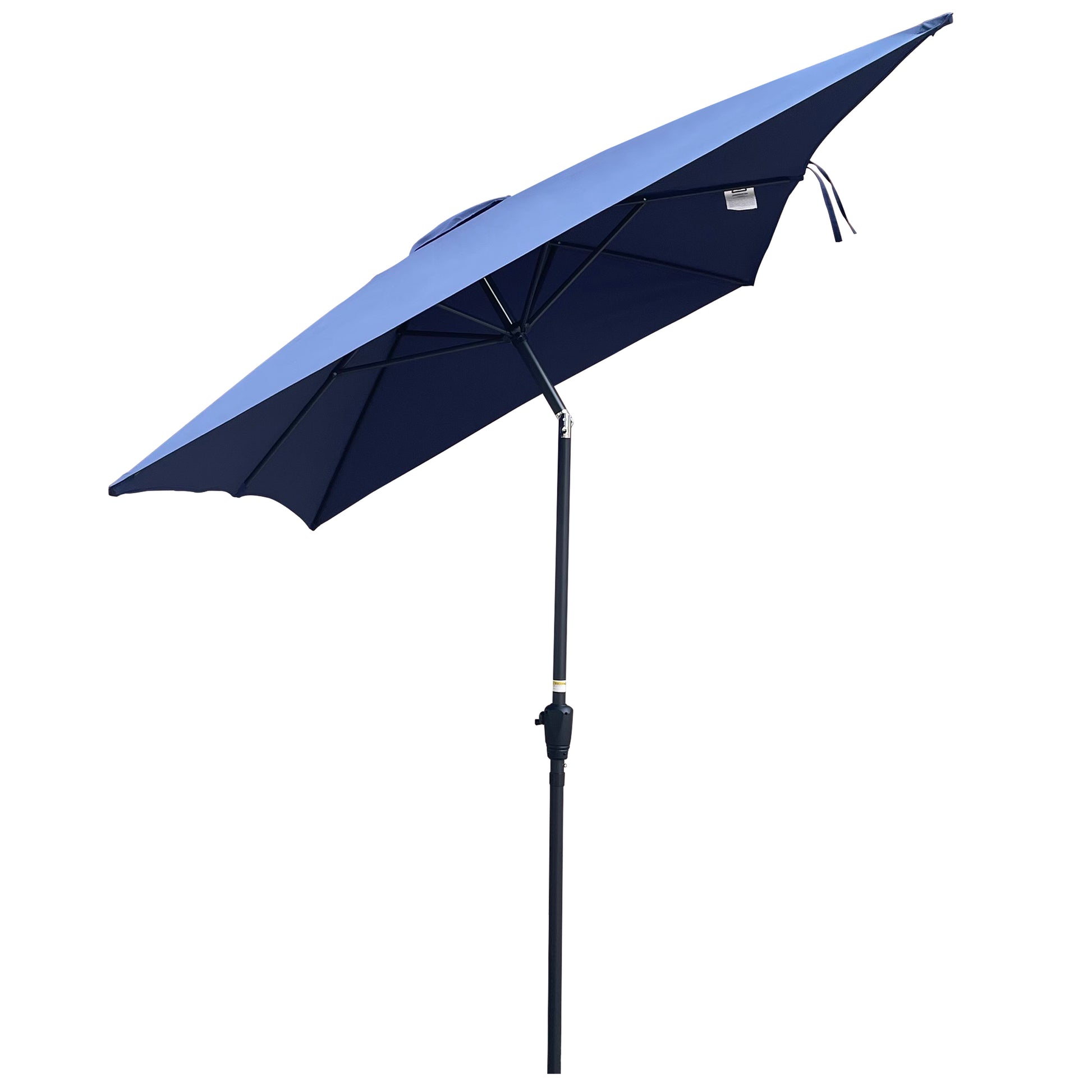 6 X 9Ft Patio Umbrella Outdoor Waterproof Umbrella With Crank And Push Button Tilt Without Flap For Garden Backyard Pool Swimming Pool Market Navy Blue Steel