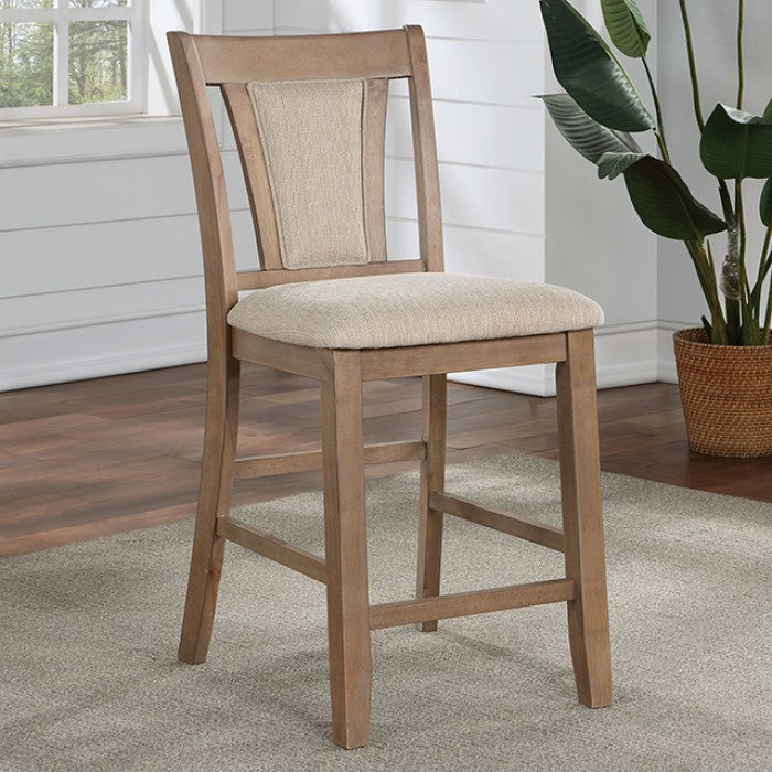 Transitional Set Of 2 Counter Height Chairs Natural Tone And Beige Solid Wood Chair Paddedupholstered Seat Kitchen Dining Room Furniture Natural Dining Room Modern,Transitional Side Chair Solid Wood