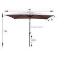 6 X 9Ft Patio Umbrella Outdoor Waterproof Umbrella With Crank And Push Button Tilt Without Flap For Garden Backyard Pool Swimming Pool Market Mushroom Steel