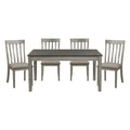 Dining Room Furniture Side Chairs 2Pc Set Wire Brushed Light Gray Finish Vertical Slat Back Design Wooden Chairs Set Gray Dining Room Casual Side Chair Wood