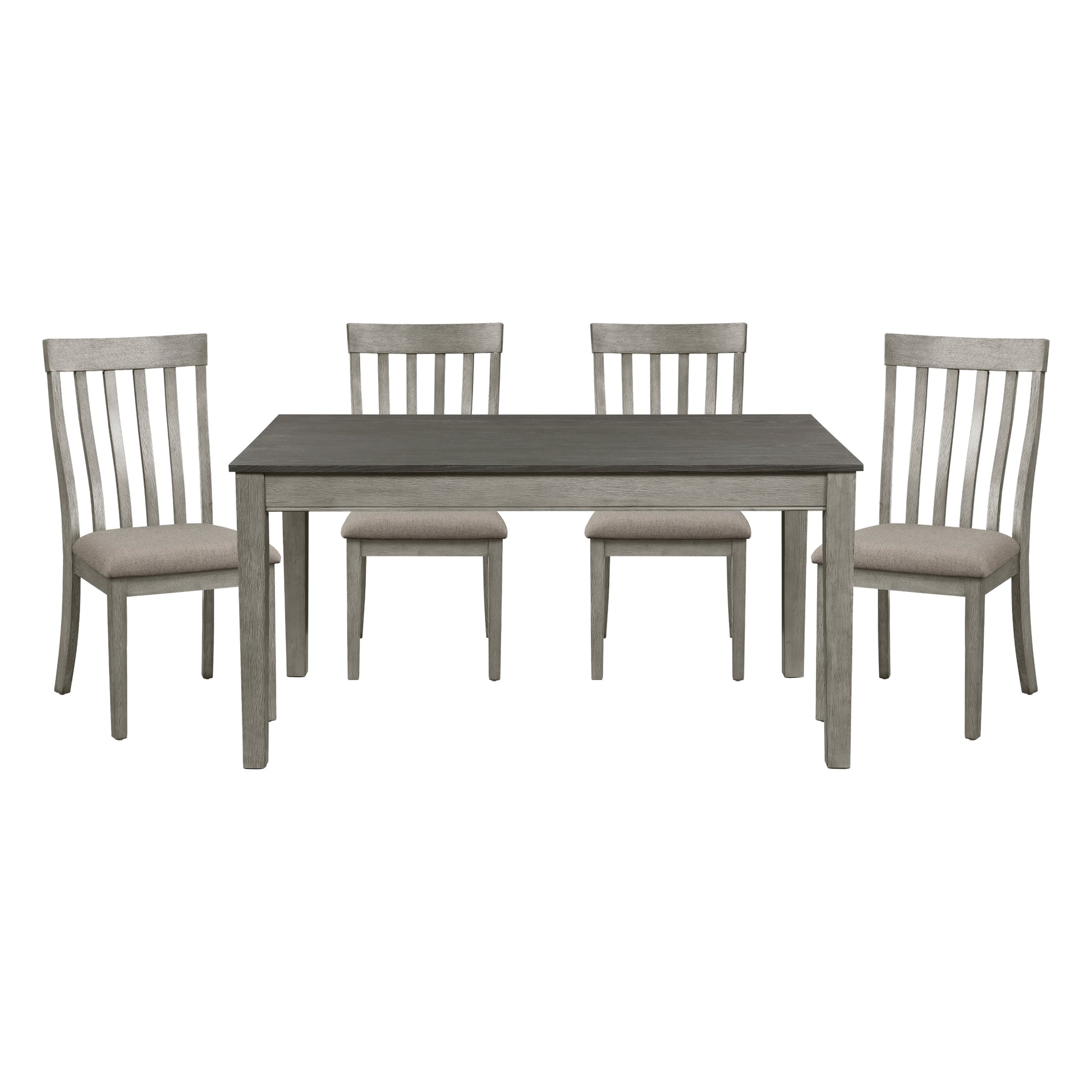 Dining Room Furniture Side Chairs 2Pc Set Wire Brushed Light Gray Finish Vertical Slat Back Design Wooden Chairs Set Gray Dining Room Casual Side Chair Wood