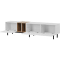 Modern Tv Stand For 80'' Tv With 3 Doors, Media Console Table, Entertainment Center With Large Storage Cabinet For Living Room, Bedroom White Mdf